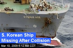 S. Korean Ship Missing After Collision