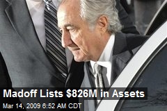 Madoff Lists $826M in Assets