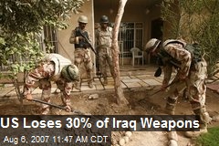US Loses 30% of Iraq Weapons