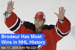 Brodeur Has Most Wins in NHL History