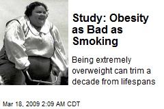 Study: Obesity as Bad as Smoking