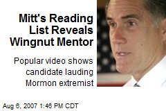 Mitt's Reading List Reveals Wingnut Mentor