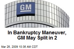 In Bankruptcy Maneuver, GM May Split in 2