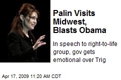 Palin Visits Midwest, Blasts Obama