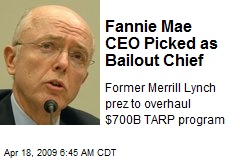 Fannie Mae CEO Picked as Bailout Chief