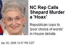 NC Rep Calls Shepard Murder a 'Hoax'