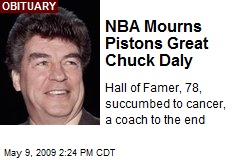 NBA Mourns Pistons Great Chuck Daly