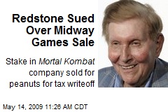 Redstone Sued Over Midway Games Sale
