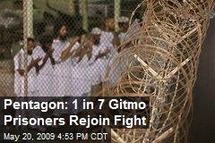 Pentagon: 1 in 7 Gitmo Prisoners Rejoin Fight