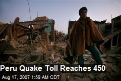 Peru Quake Toll Reaches 450