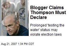 Blogger Claims Thompson Must Declare
