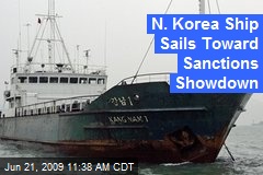 N. Korea Ship Sails Toward Sanctions Showdown