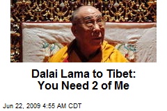 Dalai Lama to Tibet: You Need 2 of Me
