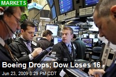 Boeing Drops; Dow Loses 16