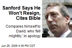 Sanford Says He Won't Resign, Cites Bible