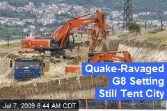 Quake-Ravaged G8 Setting Still Tent City