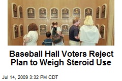 Baseball Hall Voters Reject Plan to Weigh Steroid Use