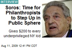 Soros: Time for Philanthropists to Step Up in Public Sphere