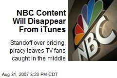 NBC Content Will Disappear From iTunes