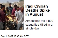 Iraqi Civilian Deaths Spike in August