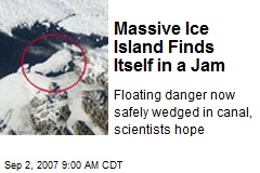 Massive Ice Island Finds Itself in a Jam