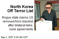 North Korea Off Terror List