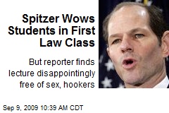 Spitzer Wows Students in First Law Class