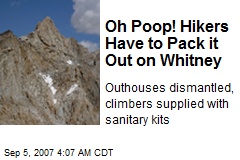 Oh Poop! Hikers Have to Pack it Out on Whitney