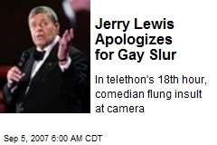 Jerry Lewis Apologizes for Gay Slur