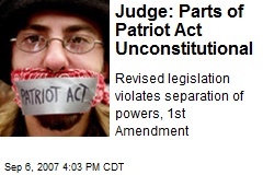 Judge: Parts of Patriot Act Unconstitutional