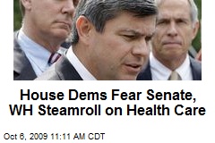 House Dems Fear Senate, WH Steamroll on Health Care