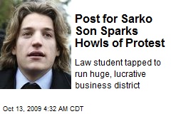 Post for Sarko Son Sparks Howls of Protest