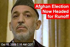 Afghan Election Now Headed for Runoff