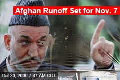 Afghan Runoff Set for Nov. 7