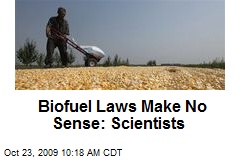 Biofuel Laws Make No Sense: Scientists