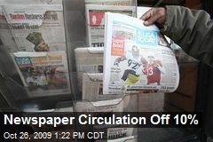 Newspaper Circulation Off 10%