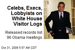 Celebs, Execs, Lobbyists on White House Visitor Logs