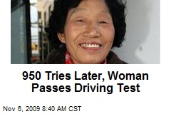 950 Tries Later, Woman Passes Driving Test