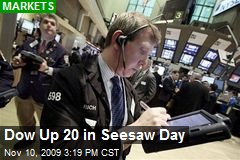 Dow Up 20 in Seesaw Day