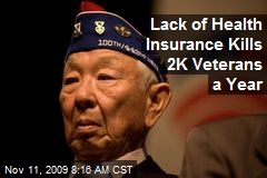 Lack of Health Insurance Kills 2K Veterans a Year