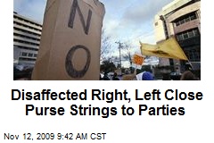 Disaffected Right, Left Close Purse Strings to Parties