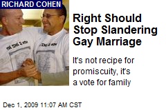 Right Should Stop Slandering Gay Marriage
