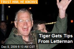 Tiger Gets Tips From Letterman