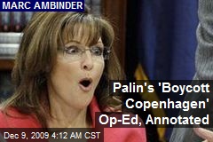 Palin's 'Boycott Copenhagen' Op-Ed, Annotated