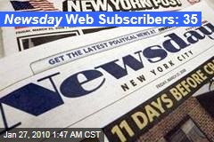 Newsday Web Subscribers: 35