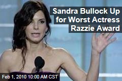 Sandra Bullock Up for Worst Actress Razzie Award