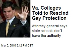 Va. Colleges Told to Rescind Gay Protection