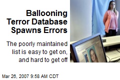 Ballooning Terror Database Spawns Errors