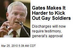 Gates Makes It Harder to Kick Out Gay Soldiers