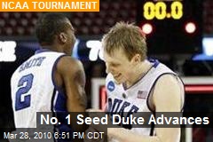 No. 1 Seed Duke Advances